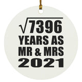 86th Anniversary Square Root of 7396 Years As Mr & Mrs 2021 - Circle Ornament