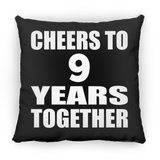 9th Anniversary Cheers To 9 Years Together - Throw Pillow Black
