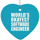 World's Okayest Software Engineer - Heart Ornament