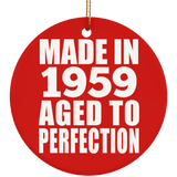 65th Birthday Made In 1959 Aged to Perfection - Circle Ornament