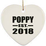 Poppy Established EST. 2018 - Heart Ornament