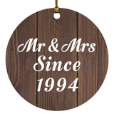 30th Anniversary Mr & Mrs Since 1994 - Circle Ornament D