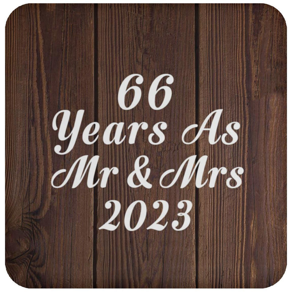 66th Anniversary 66 Years As Mr & Mrs 2023 - Drink Coaster D