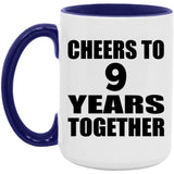 9th Anniversary Cheers To 9 Years Together - 15oz Accent Mug Purple