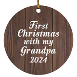 First Christmas With My Grandpa 2024 - Circle Ornament D