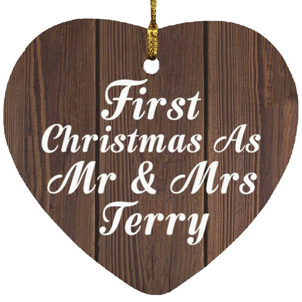 First Christmas As Mr & Mrs Terry - Heart Ornament D