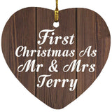First Christmas As Mr & Mrs Terry - Heart Ornament D