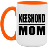 Keeshond Mom - 15oz Accent Mug Orange