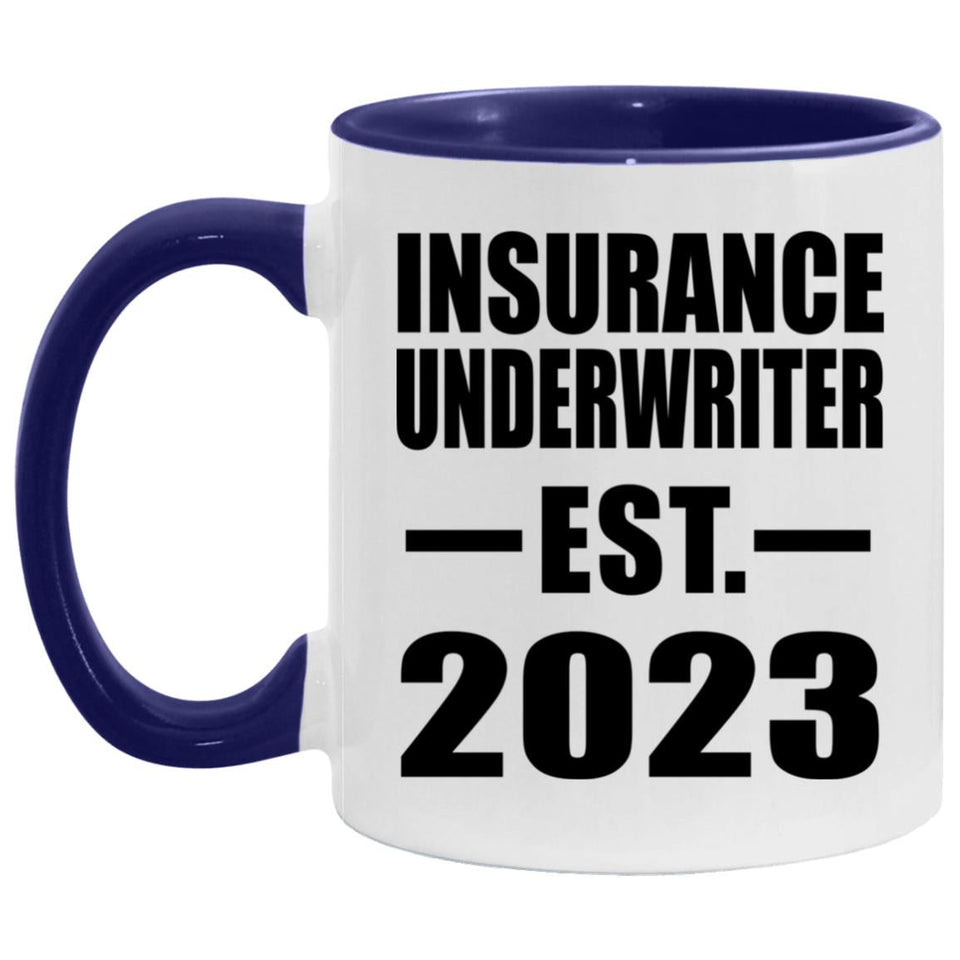 Insurance Underwriter Established Est. 2023 - 11oz Accent Mug Purple