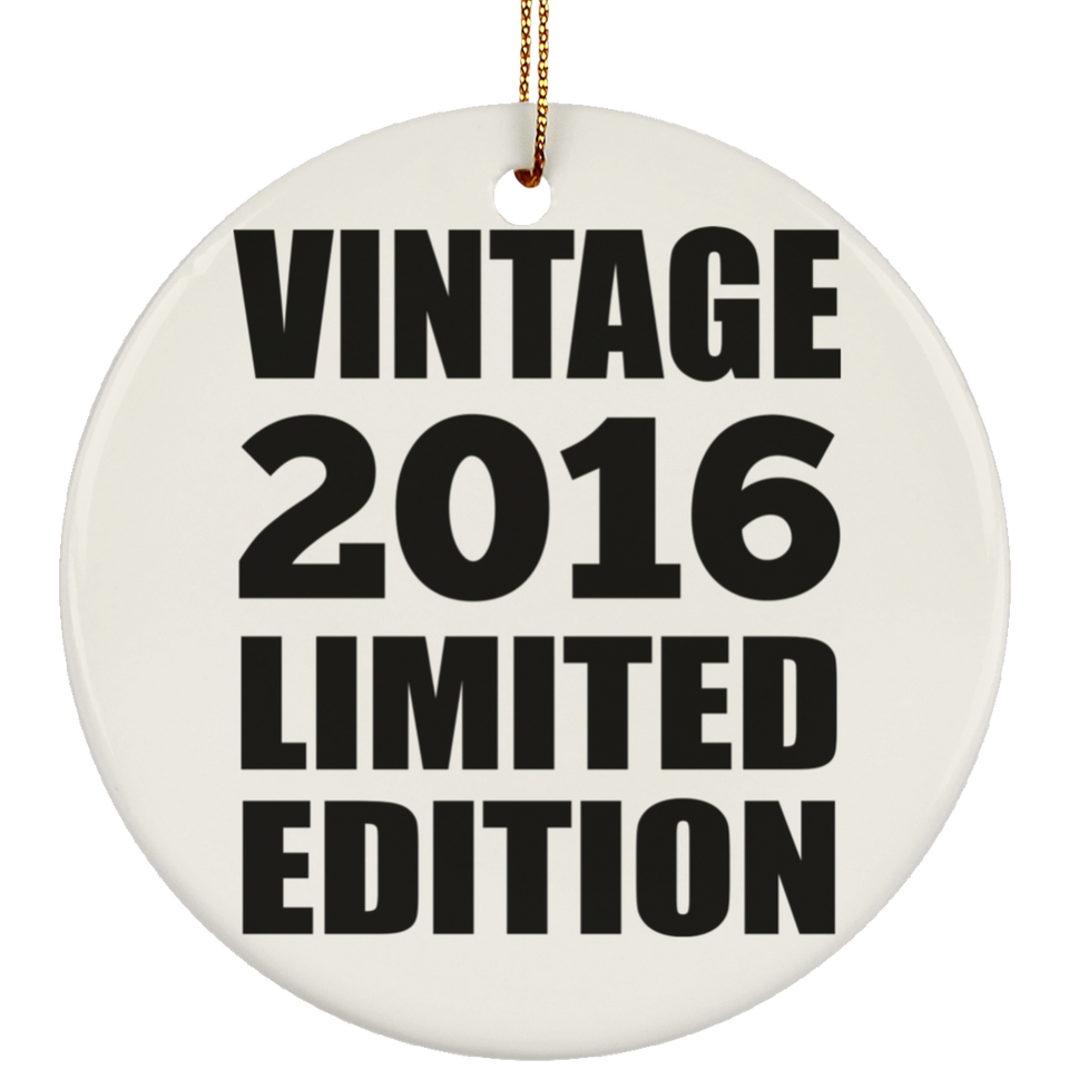 8th Birthday Vintage 2016 Limited Edition - Circle Ornament