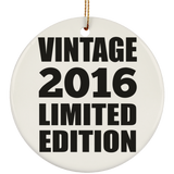 8th Birthday Vintage 2016 Limited Edition - Circle Ornament