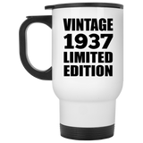 87th Birthday Vintage 1937 Limited Edition - White Travel Mug