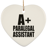A+ Paralegal Assistant - Heart Ornament