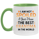 I Am Not Spoiled I Just Have The Best Grandma In The World - 11oz Accent Mug Green