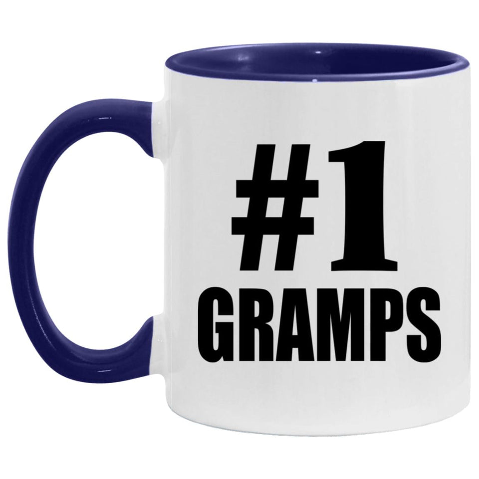 Number One #1 Gramps - 11oz Accent Mug Purple