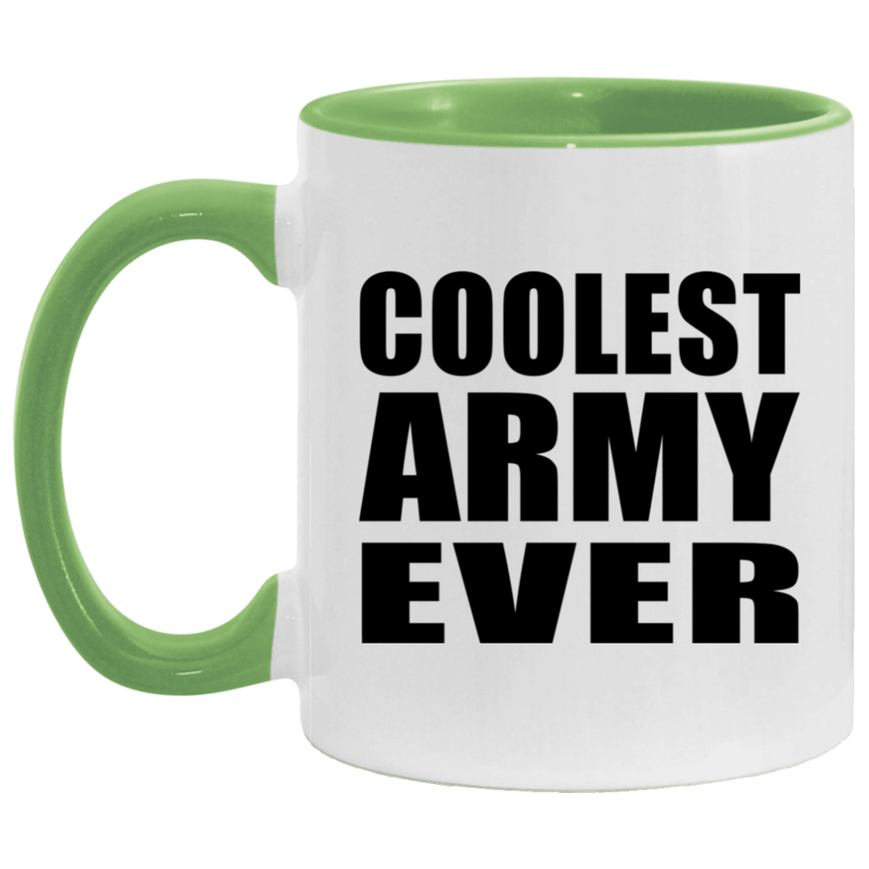 Coolest Army Ever - 11oz Accent Mug Green