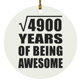 70th Birthday Square Root of 4900 Years of Being Awesome - Circle Ornament