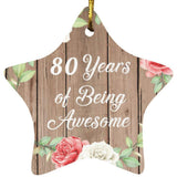 80th Birthday 80 Years Of Being Awesome - Star Ornament B