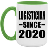 Logistician Since 2020 - 15oz Accent Mug Green