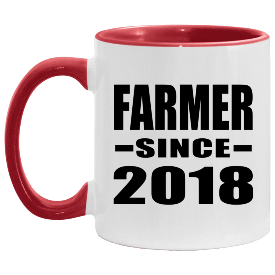 Farmer Since 2018 - 11oz Accent Mug Red