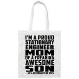 Proud Stationary Engineer Mom Of Awesome Son - Tote Bag White
