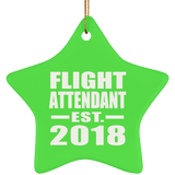 Flight Attendant Established EST. 2018 - Star Ornament