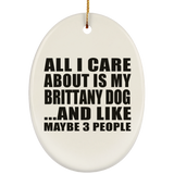 All I Care About Is My Brittany Dog - Oval Ornament