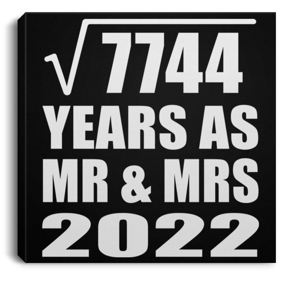 88th Anniversary Square Root of 7744 Years As Mr & Mrs 2022 - Canvas Square