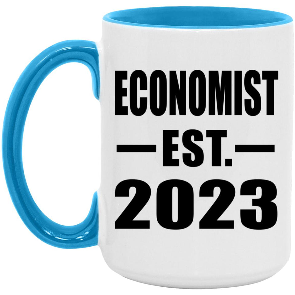 Economist Established EST. 2023 - 15oz Accent Mug Blue