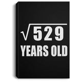23rd Birthday Square Root of 529 Years Old - Canvas Portrait