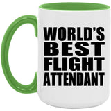 World's Best Flight Attendant - 15oz Accent Mug Green