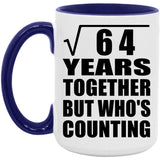 8th Anniversary Square Root of 64 Years Who's Counting - 15oz Accent Mug Purple