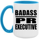 Badass PR Executive - 15oz Accent Mug Blue