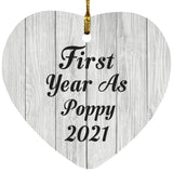 First Year As Poppy 2021 - Heart Ornament F