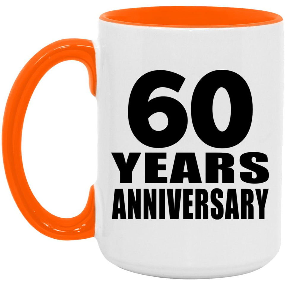 60th Anniversary 60 Years Anniversary - 15oz Accent Mug Orange