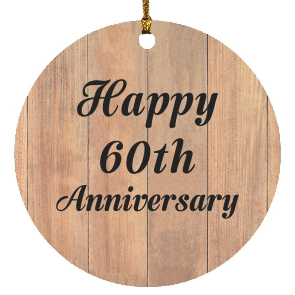 Happy 60th Anniversary - Circle Ornament C