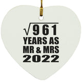 31st Anniversary Square Root of 961 Years As Mr & Mrs 2022 - Heart Ornament