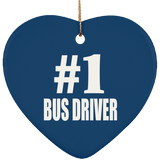 Number One #1 Bus Driver - Heart Ornament