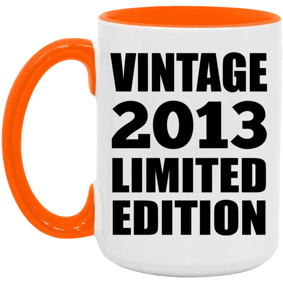 11th Birthday Vintage 2013 Limited Edition - 15oz Accent Mug Orange
