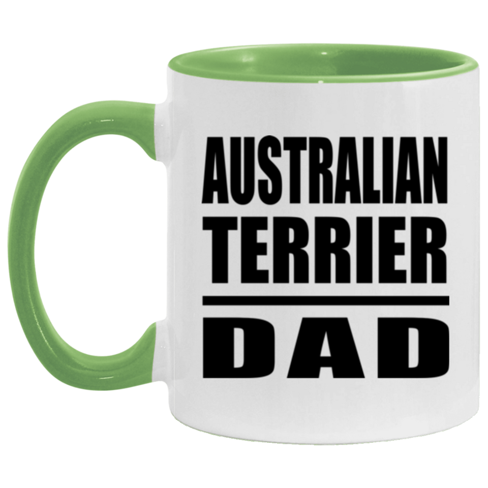 Australian Terrier Dad - 11oz Accent Mug Green