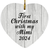 First Christmas With My Mimi 2024 - Heart Ornament F