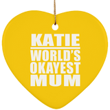 Katie World's Okayest Mum - Heart Ornament
