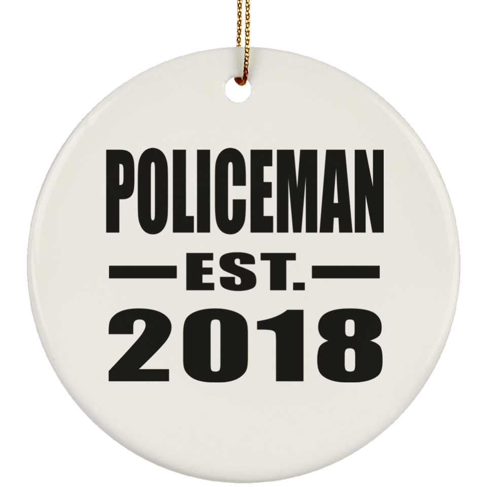 Policeman Established EST. 2018 - Circle Ornament