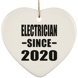 Electrician Since 2020 - Heart Ornament