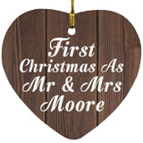 First Christmas As Mr & Mrs Moore - Heart Ornament D