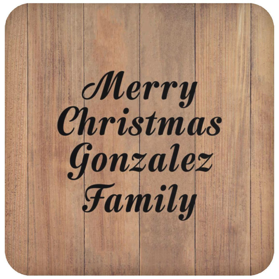 Merry Christmas Gonzalez Family - Drink Coaster C