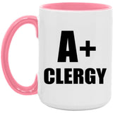 A+ Clergy - 15oz Accent Mug Pink