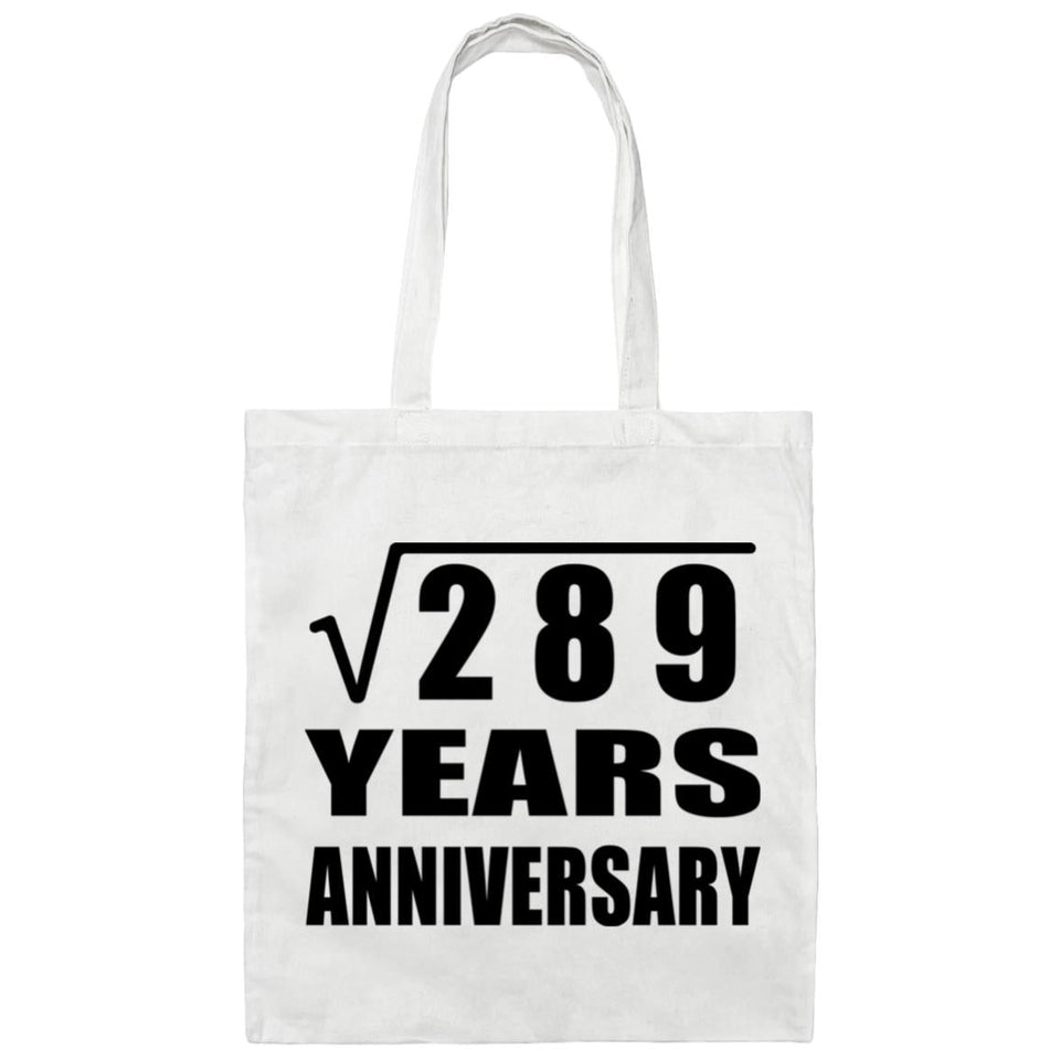 17th Anniversary Square Root of 289 Years Anniversary - Tote Bag White