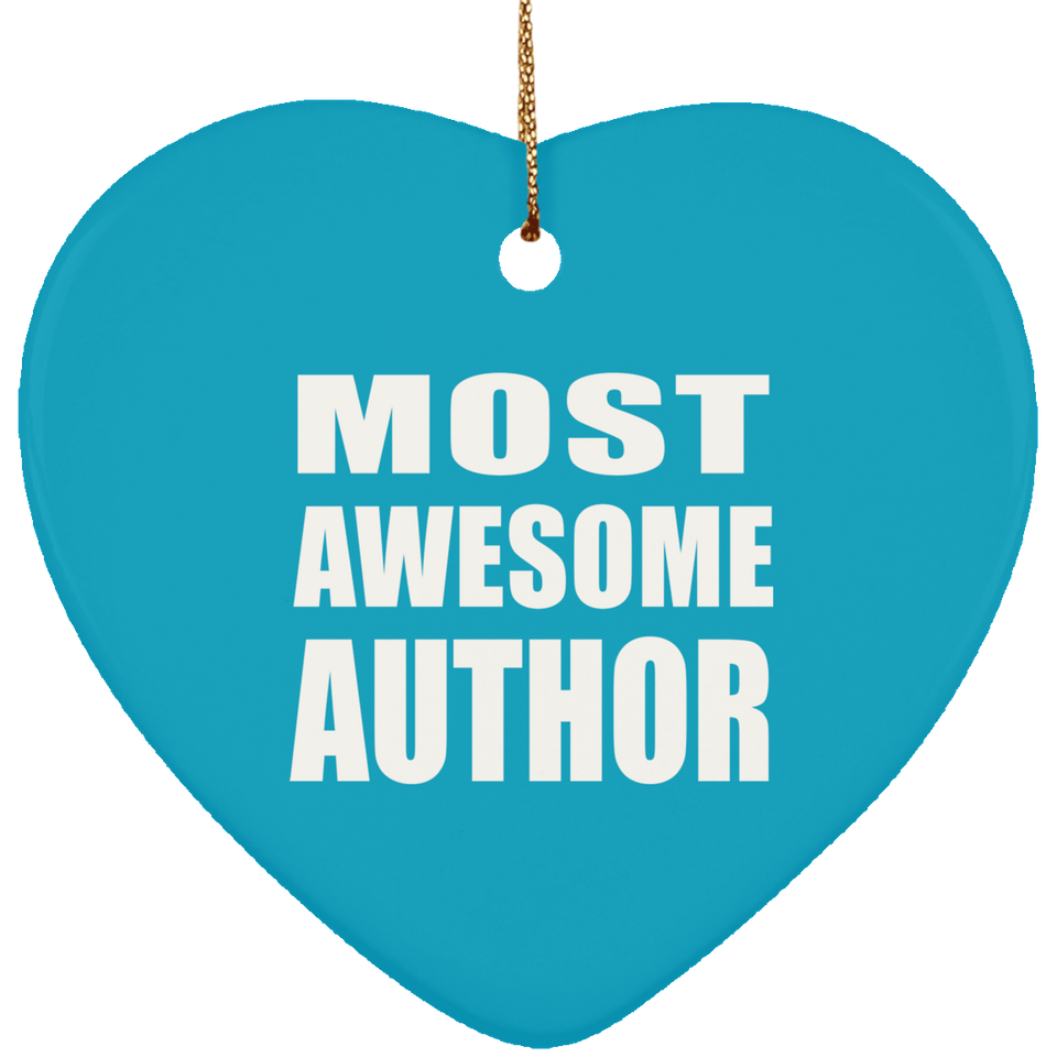 Most Awesome Author - Heart Ornament