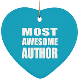 Most Awesome Author - Heart Ornament